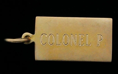 Col. Parker's 14K "Colonel P." Pendant From Elvis