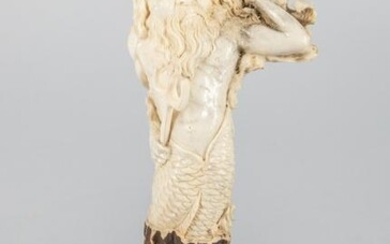 Collectible Carved Horn Figure of Poseidon