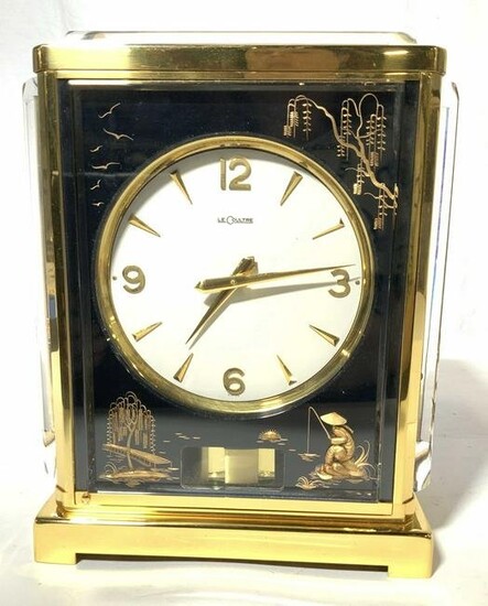 Collectible LECOULTRE Brass & Lucite Mantle Clock