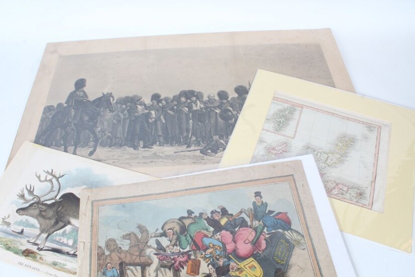 Collection of various pictures and prints, to include a 19th century humorous engraving entitled '