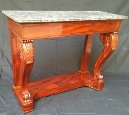 Console table - Charles X - Mahogany, Marble - First half 19th century