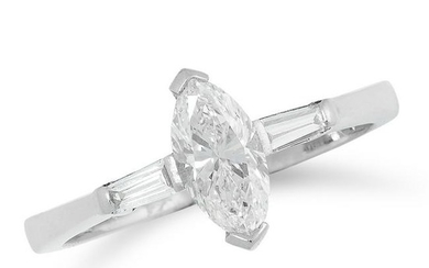 DIAMOND DRESS RING comprising of a marquise cut diamond