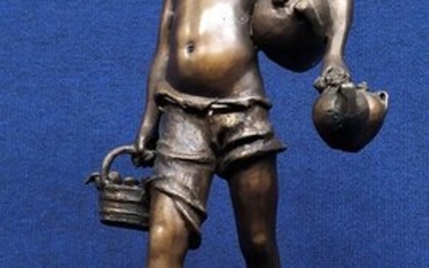 Dal modello di Giovanni de Martino (1870-1935) - Sculpture, The Acquaiolo - 49 cm. - Bronze, Marble - First half 20th century