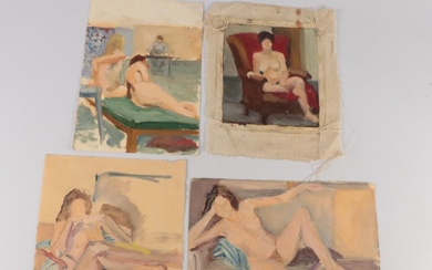 Deborah Kriger Oil Paintings of Seated and Reclining Nudes, Late 20th Century