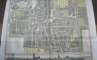 Den Haag - s Gravenhage, anno 1740, Homann Heirs, Plan+Panorama