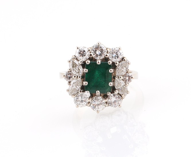 Diamant Smaragd Ring