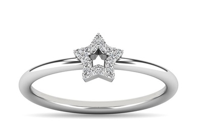 Diamond 1/20 ct tw Star Ring in 10K White Gold