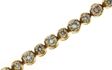 Diamond Alternating Small And Big Round Prong Bracelet In 14k Yellow Gold (4ctw)