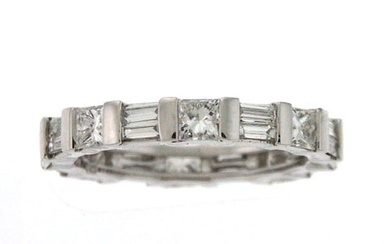 Diamond Channel Eternity Band In 14k White Gold