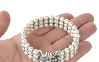 Diamond, Pearl and 18K Bracelet