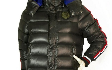 Diesel Black Quilted Puffer Bomber Warm Winter Jacket