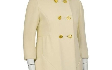 Don Simonelli Cream Wool Mod Coat with Gold Buttons