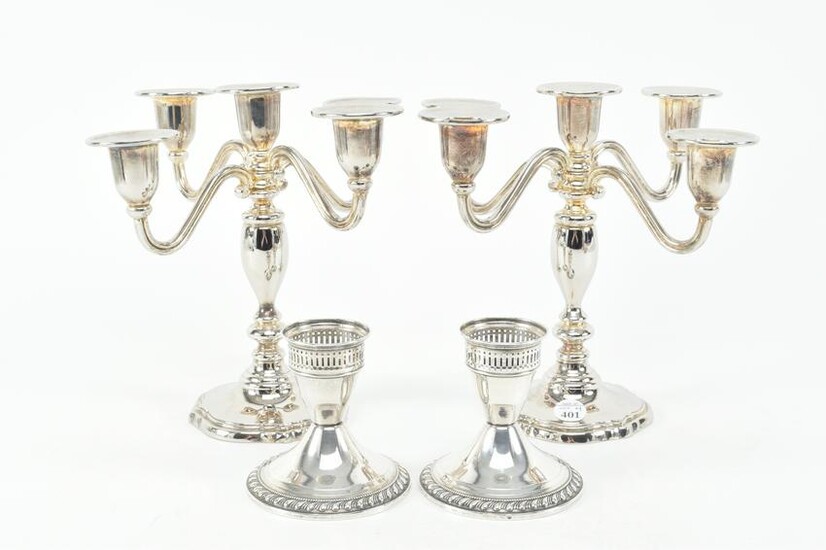 Duchin Creaton weighted sterling silver candle holders