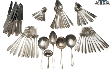 Dutch Silver Cutlery Set (Marked) Serving 12 Persons