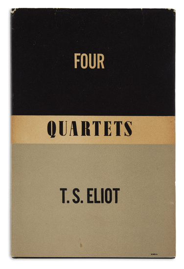 ELIOT, T.S. Four Quartets. 8vo, publisher's black cloth, spine titles gilt, fine; first...