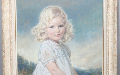 ENGLISH SCHOOL, 20TH CENTURY. PORTRAIT OF A YOUNG GIRL WITH BLONDE HAIR.