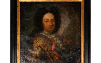 Early 18th Century Original Oil Painting, Portrait of French Nobility, Signed