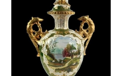 Early 1900's Monumental Portuguese Porcelain Urn