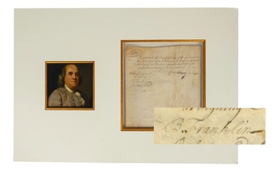 Early Benjamin Franklin Signed Document. Philadelphia, 15 May 1733.