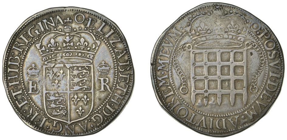 East India Company, Portcullis issues, Elizabeth I (1558-1603), silver Eight Testerns or...