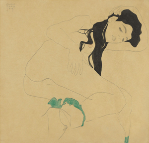 Egon Schiele (1890-1918), Liegender Mädchenakt
