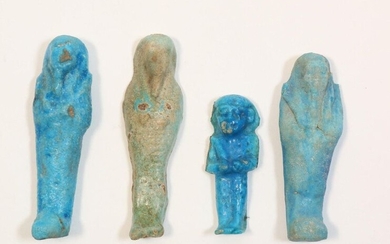 Egypt, four faience Ushabti, Late Period., h. 5-7...