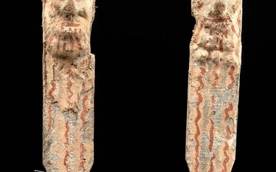 Egyptian Painted Wood Legs from Royal Seat / Stool