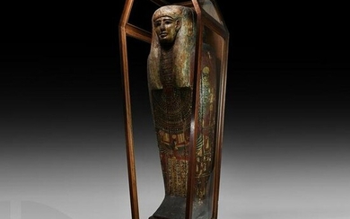 Egyptian Polychrome Mummy Sarcophagus of Tetosiris