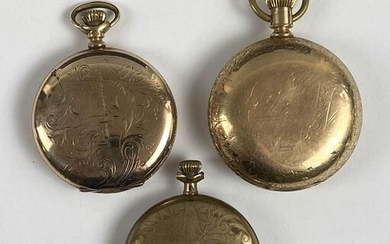 Elgin & Waltham Antique Hunter Case Pocket Watches