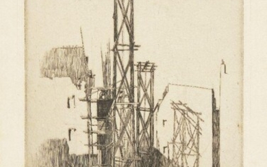 Ernest Stephen Lumsden,British 1883-1948-Paris in Construction No. 5, 1907;etching on...