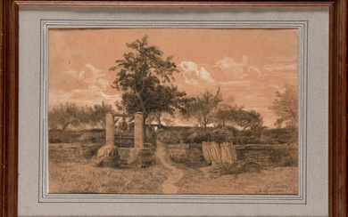 Eugène-Antoine-Samuel LAVIEILLE (1820 - 1889) Paysage au puits...