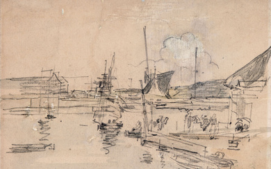 Eugène BOUDIN 1824 - 1898 Voiliers au port