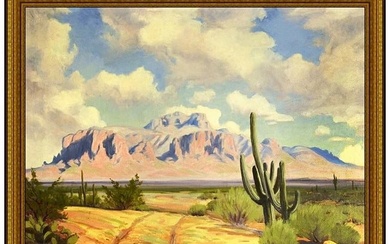 Eugene Thurston Original Oil Painting On Canvas Signed Landscape Framed Artwork