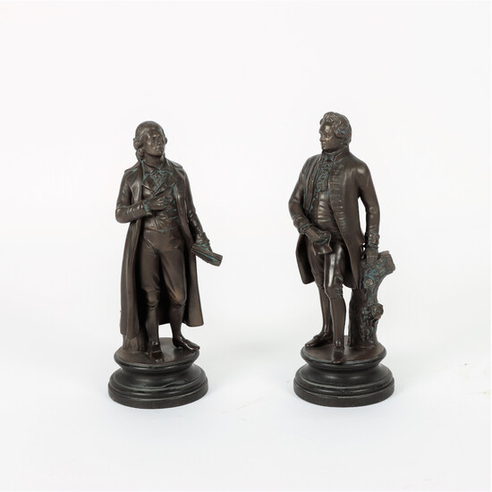 FIGURES, a pair, ceramics, Uffrecht & Co, Germany, late 19th century.