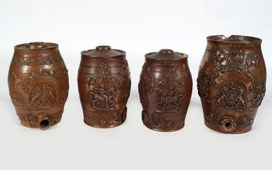 FOUR 19TH-CENTURY EARTHENWARE WHISKEY BARRELS