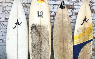 FOUR VARIOUS SURFBOARDS