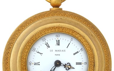 FRENCH WALL CLOCK IN GOLD TONE LE MARAIS 1960S