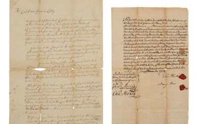 [FRENCH & INDIAN WAR] -- [PRIVATEERS]. A group of 5 documents associated with New York Privateer