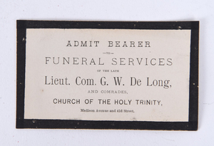FUNERAL SERVICE CARD FOR GEORGE DE LONG