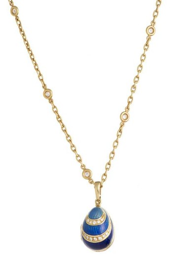 Fabergé, collier en or .750 et diamants, retenant un
