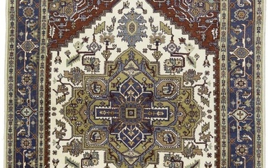 Farmhouse Oriental Rug Geometric 8X10 Wool Heriz Serapi Area Rug Bedroom Carpet