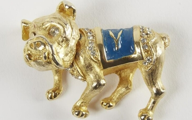 Fine Vintage Costume Yale Bulldog Pin