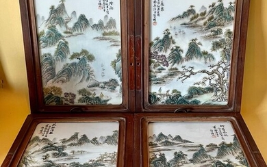 Fine set of landscape plaquettes (4) - Porcelain - China - People's Republic of China (1949 - present)