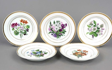 Five Biedermeier plates, KPM Ber
