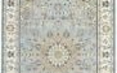 Floral Classic Design Oriental Area Rug 6X9 Indo-Nain Hand-Knotted Wool Carpet