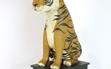 Folk Art Carved Tiger