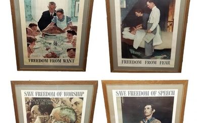Four Freedoms Litho Prints by Norman Rockwell (1943)