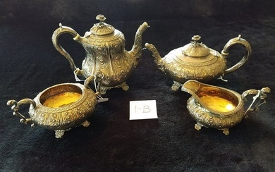 Four Piece English Repousse Tea Set