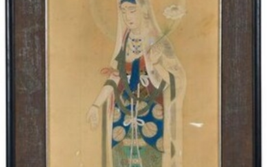 Framed Asian School Painting on Silk