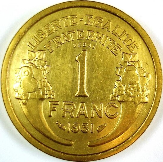 France - 1 Franc 1931 Morlon - Essai Piéfort en Bronze-Alu
